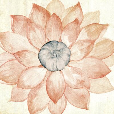 Watercolour of an open lotus seen from above